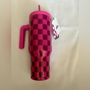 Pink Checkered Hydrapeak Stainless Steel 40oz Tumbler Cup BPA Free Leak Proof